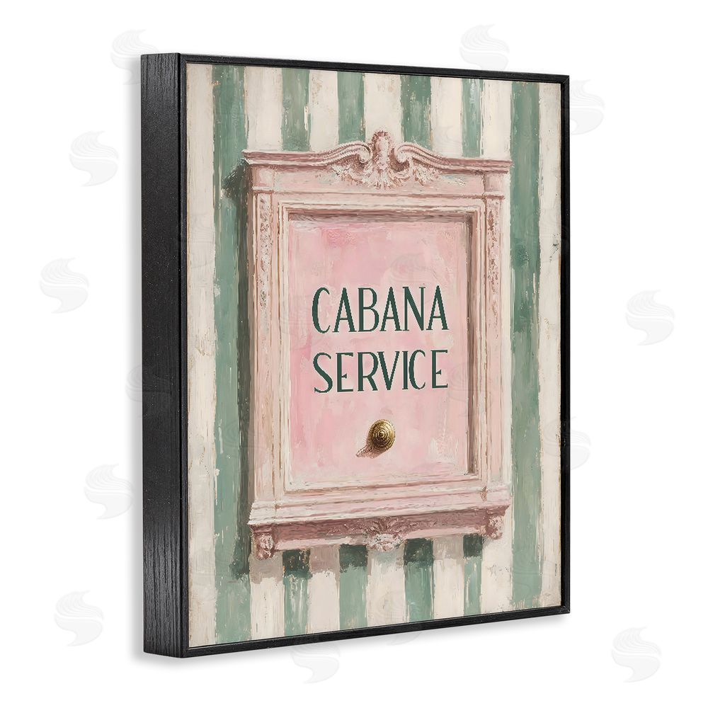 Arlington Prints Cabana Service Button Black Framed Giclee Wall Art Print
