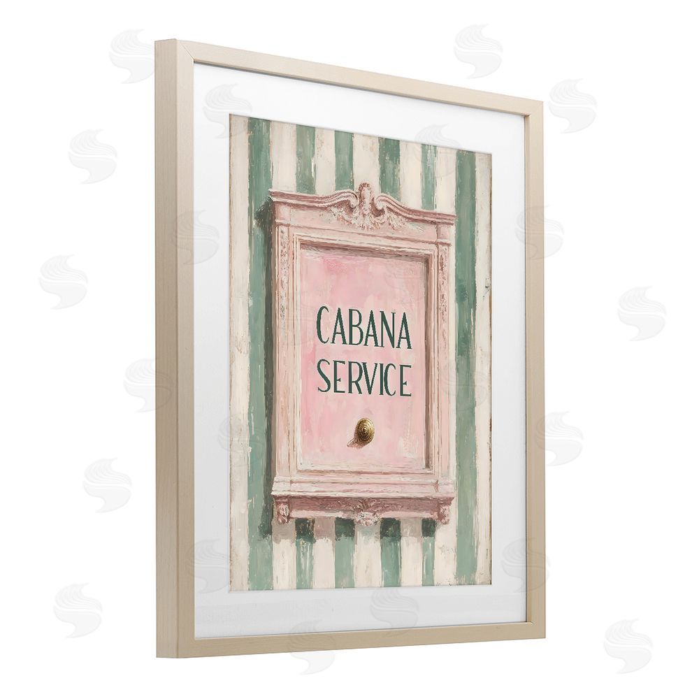 Arlington Prints Cabana Service Button Brown Framed Print Under Glass Wall Art