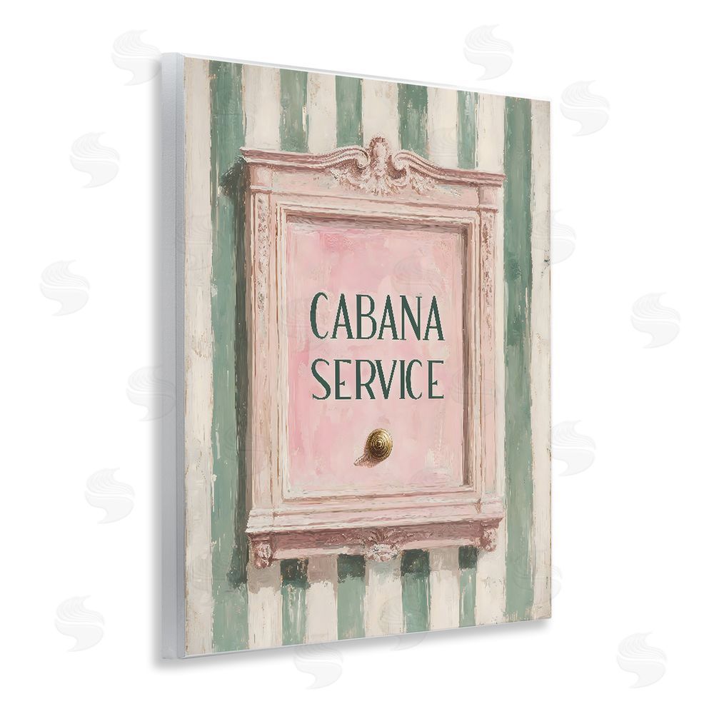 Arlington Prints Cabana Service Button Wooden Wall Plaque Art Print