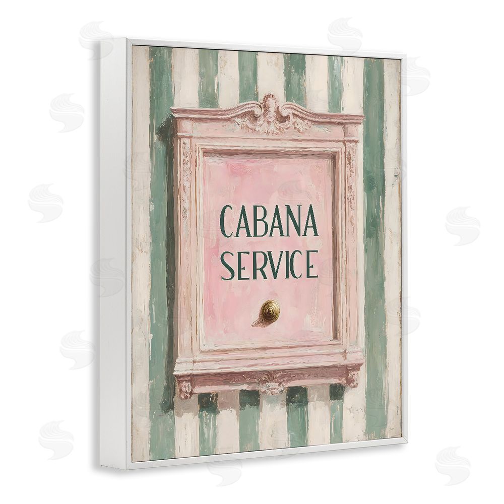 Arlington Prints Cabana Service Button White Framed Giclee Wall Art Print