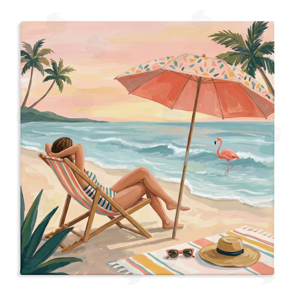 Imagine It Images Beach's Edge Leisure Stretched Canvas Wall Art Print
