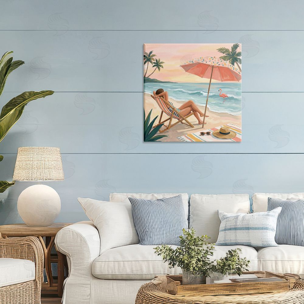 Imagine It Images Beach's Edge Leisure Stretched Canvas Wall Art in Room