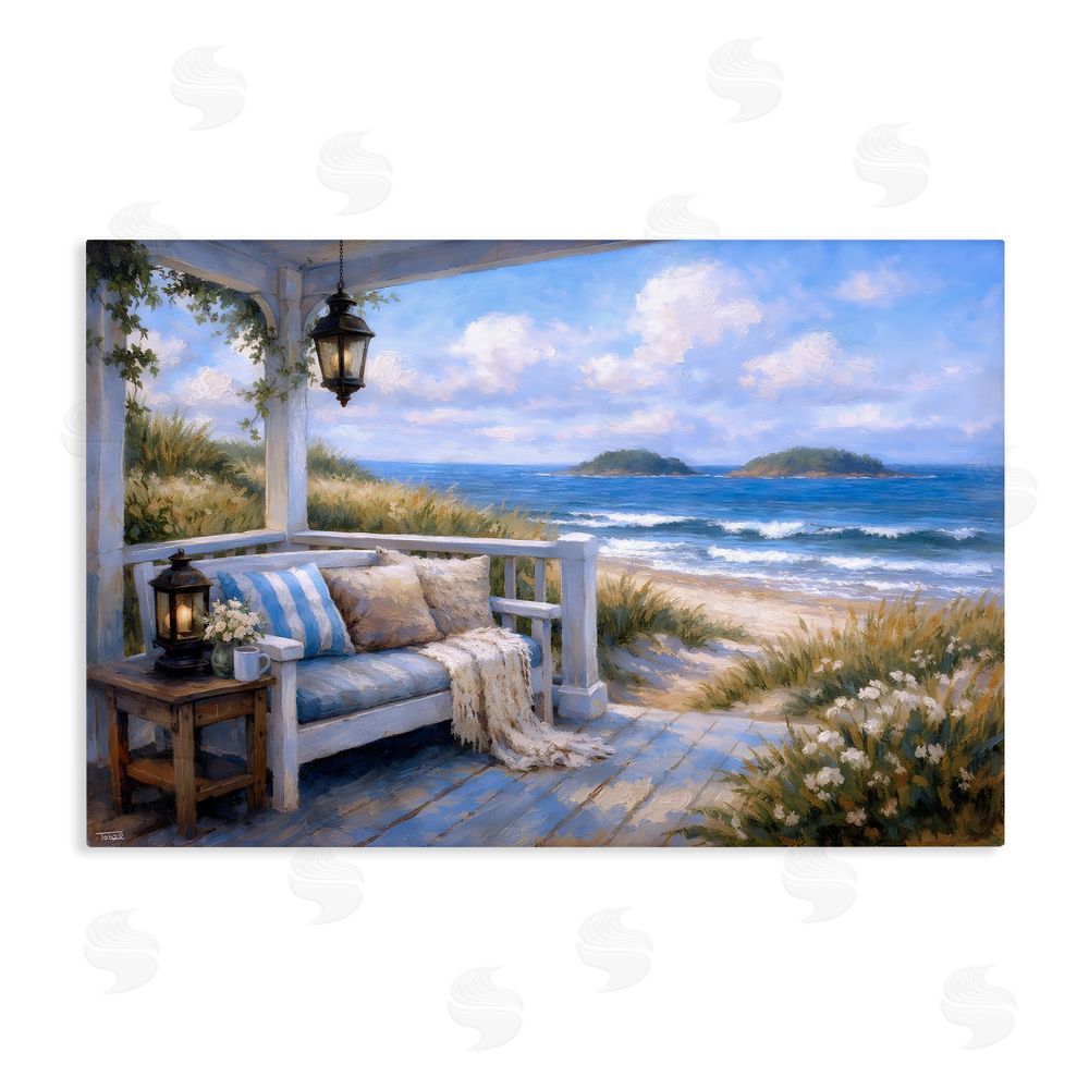 Tabz Jones Coastal Veranda Comfort Stretched Canvas Wall Art Print