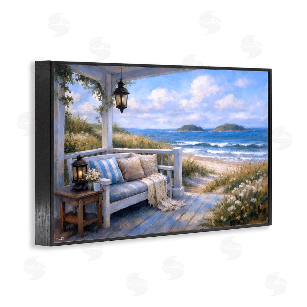 Tabz Jones Coastal Veranda Comfort Black Framed Giclee Wall Art Print