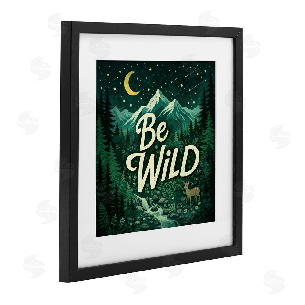 Sean McKinney Be Wild Nighttime Forest Black Framed Print Under Glass Wall Art