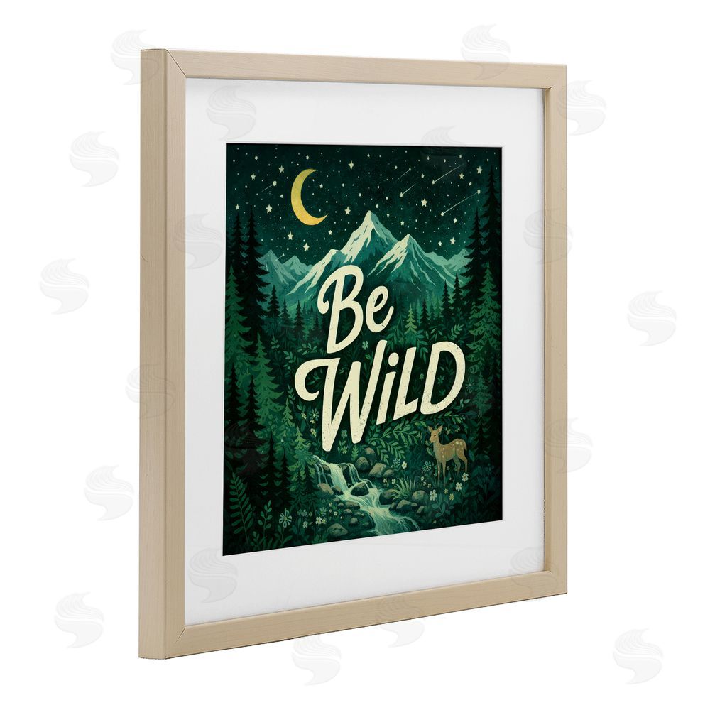 Sean McKinney Be Wild Nighttime Forest Brown Framed Print Under Glass Wall Art