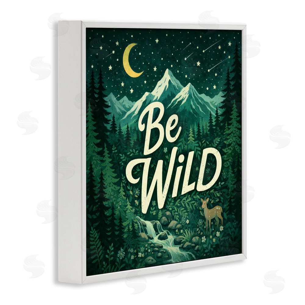 Sean McKinney Be Wild Nighttime Forest White Framed Giclee Wall Art Print