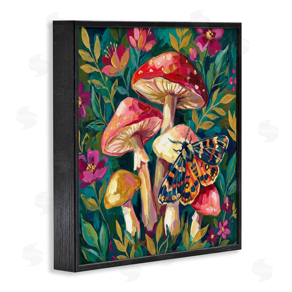 Imagine It Images Blooming Mushroom Vibrance Black Framed Giclee Wall Art Print