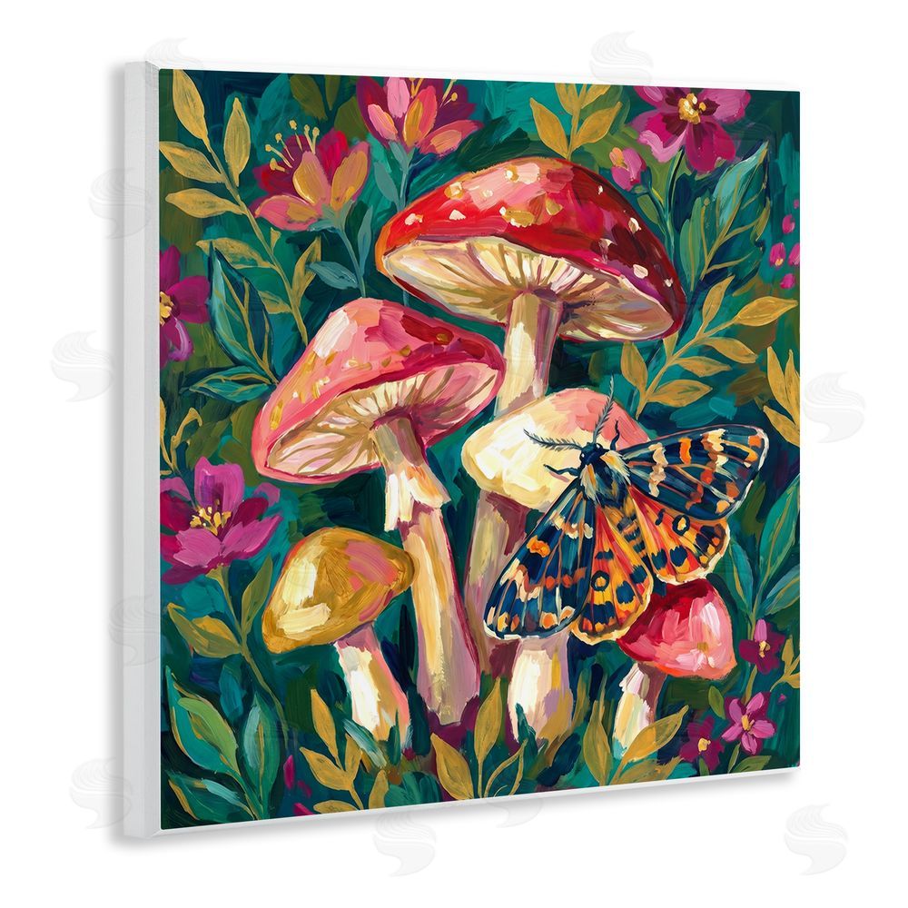 Imagine It Images Blooming Mushroom Vibrance Wooden Wall Plaque Art Print