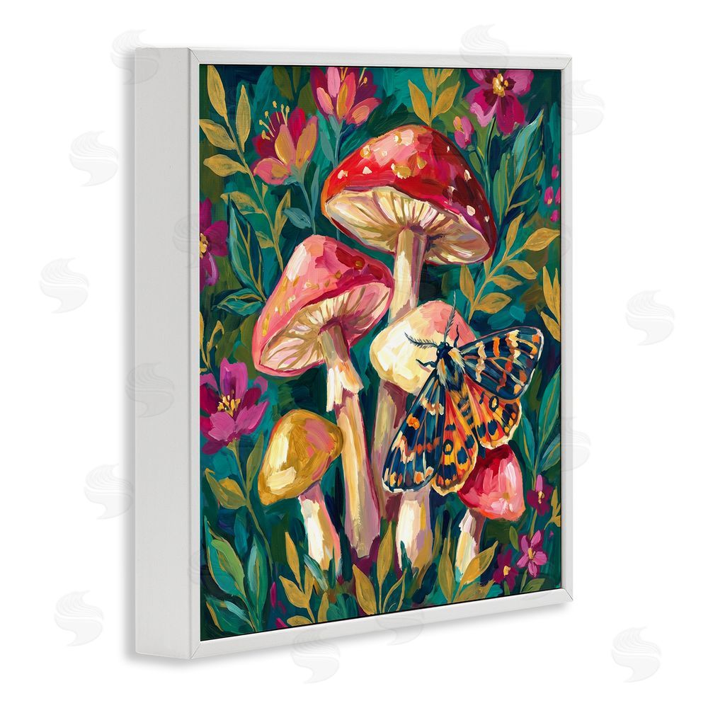 Imagine It Images Blooming Mushroom Vibrance White Framed Giclee Wall Art Print