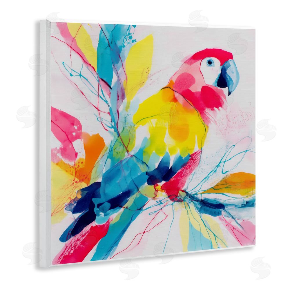 Chromatic Storm Studio Expressive Parrot in Bloom Wall Plaque Home Decor Art Print