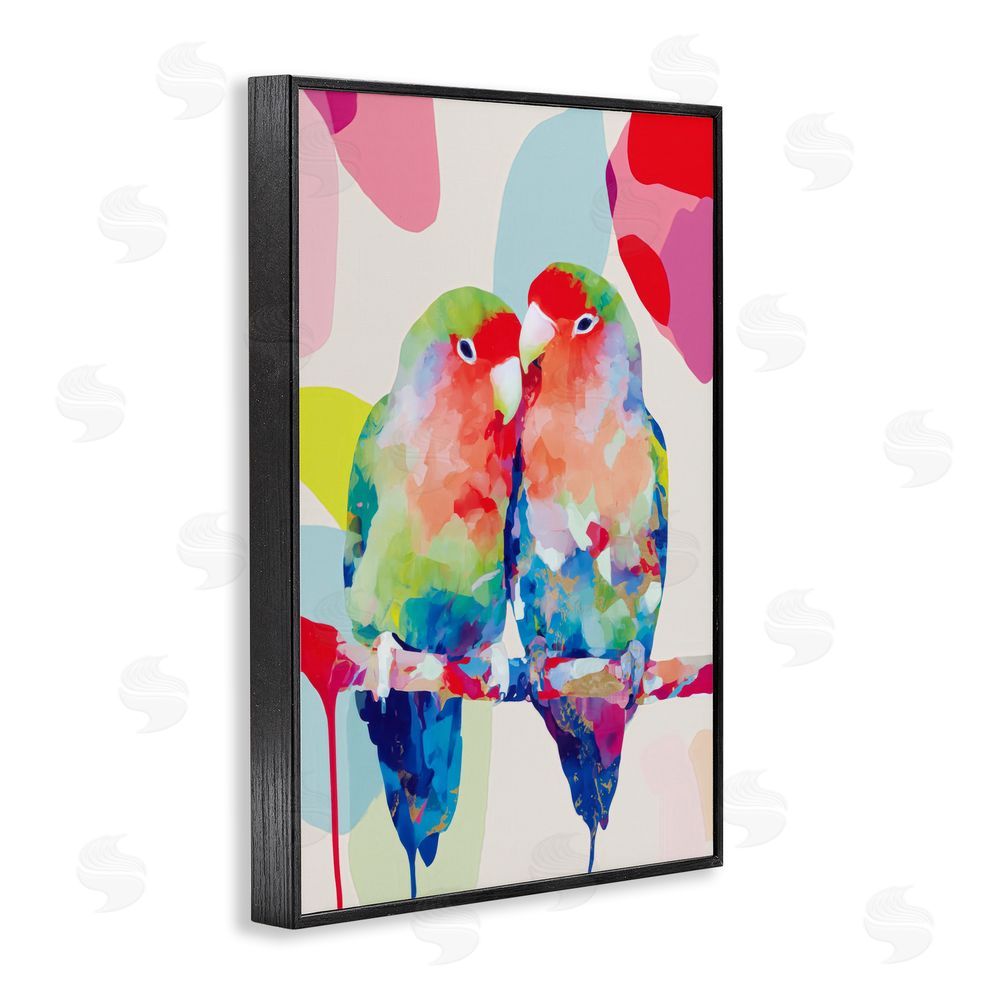 Chromatic Storm Studio Lovebirds on a Branch Black Framed Giclee Wall Art