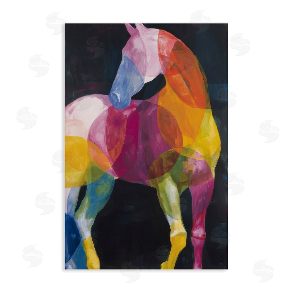 Chromatic Storm Studio Prism Horse Abstraction Stretched Canvas Wall Art