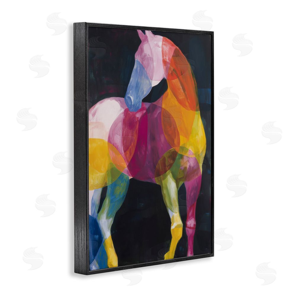 Chromatic Storm Studio Prism Horse Abstraction Black Framed Giclee Wall Art