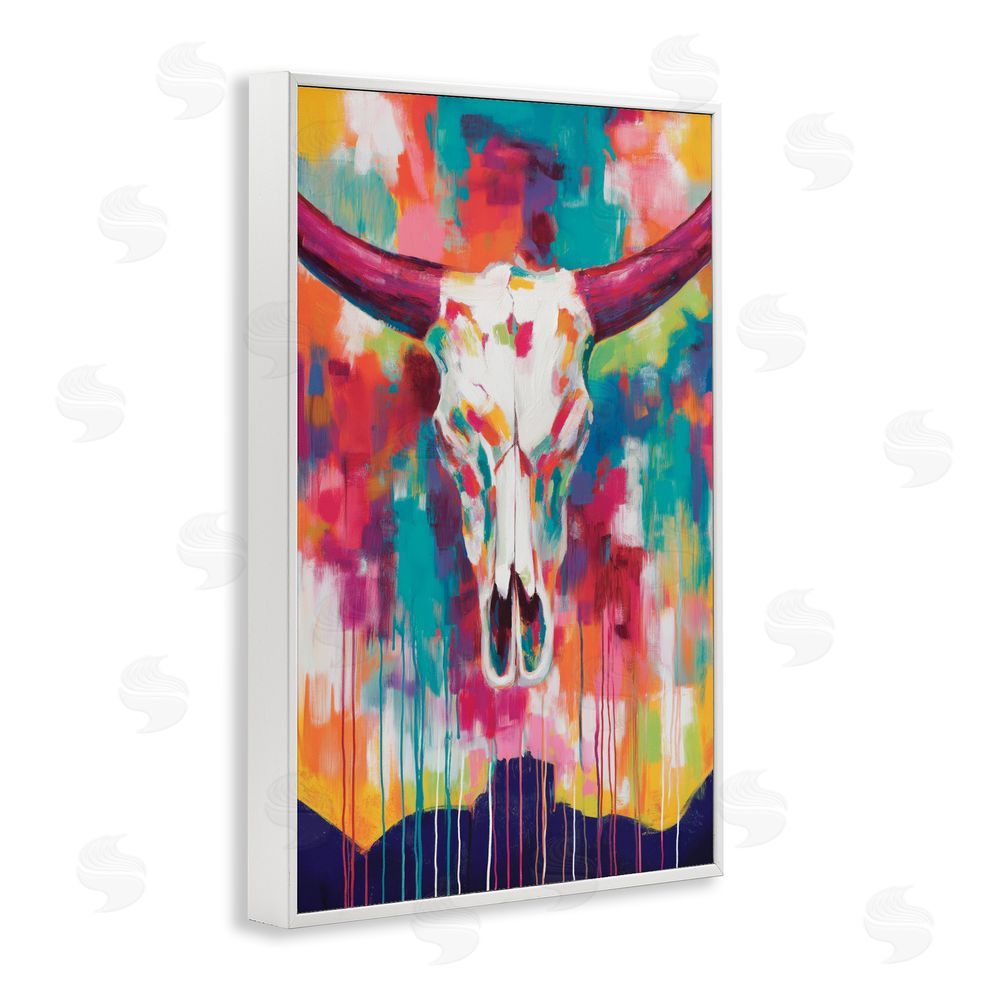 Chromatic Storm Studio Spirit Of The West Skull White Framed Giclee Wall Art Print