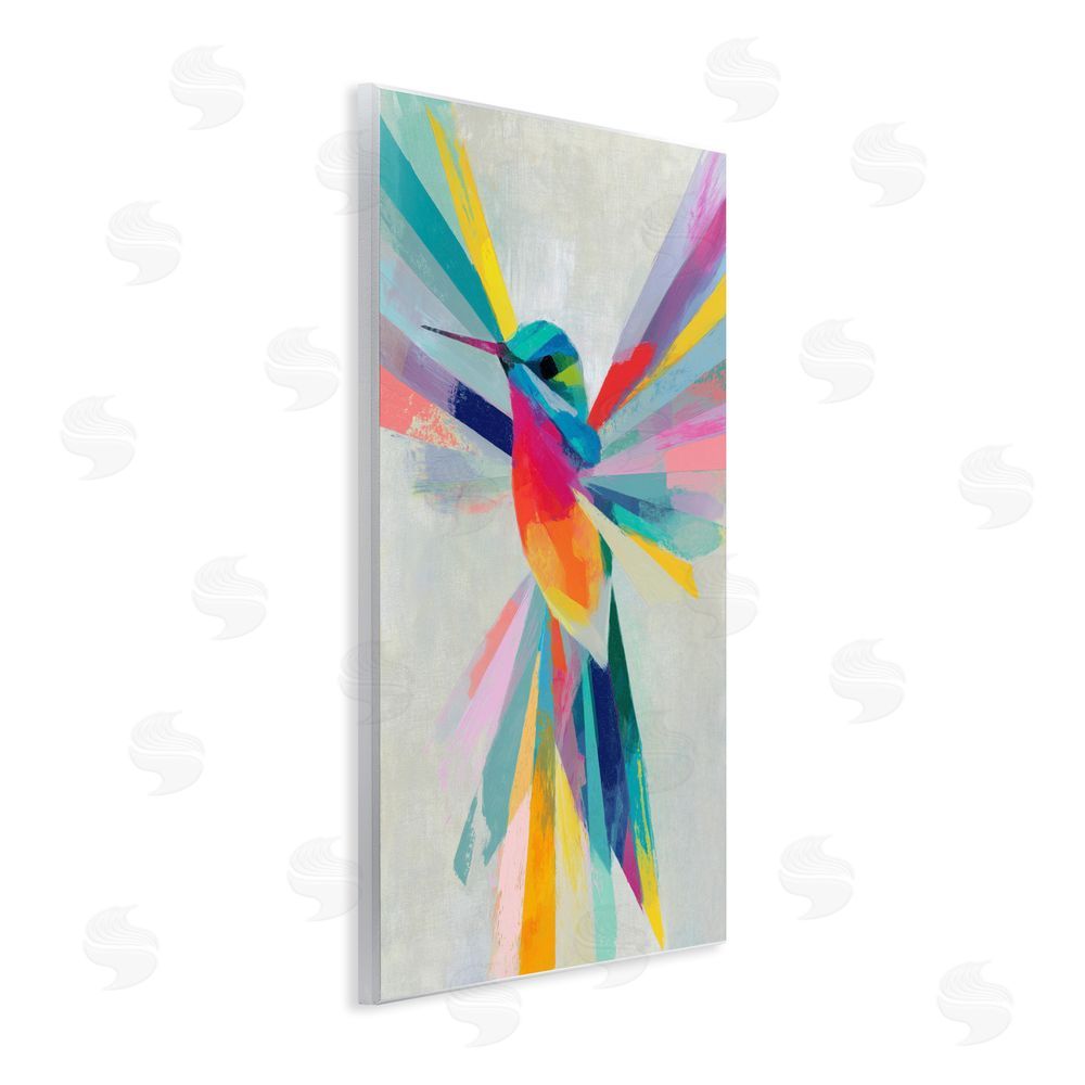 Chromatic Storm Studio Rainbow Winged Hummingbird Wall Plaque Home Decor Art Print
