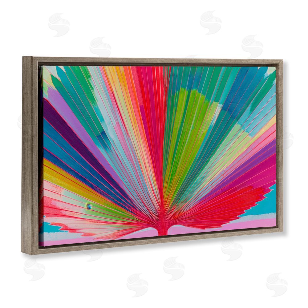 Chromatic Storm Studio Palm Fan In Spectrum Brown Floating Framed Canvas Wall Art