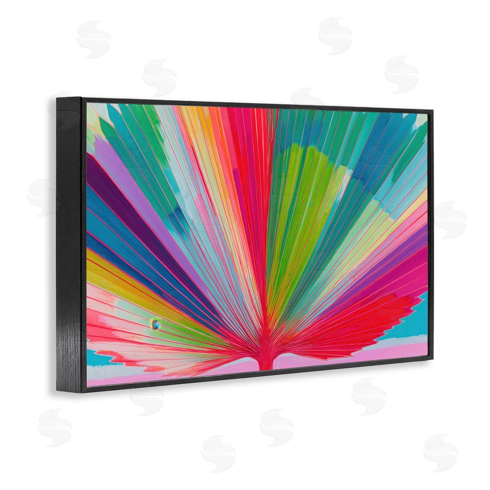 Chromatic Storm Studio Palm Fan In Spectrum Black Framed Giclee Wall Art