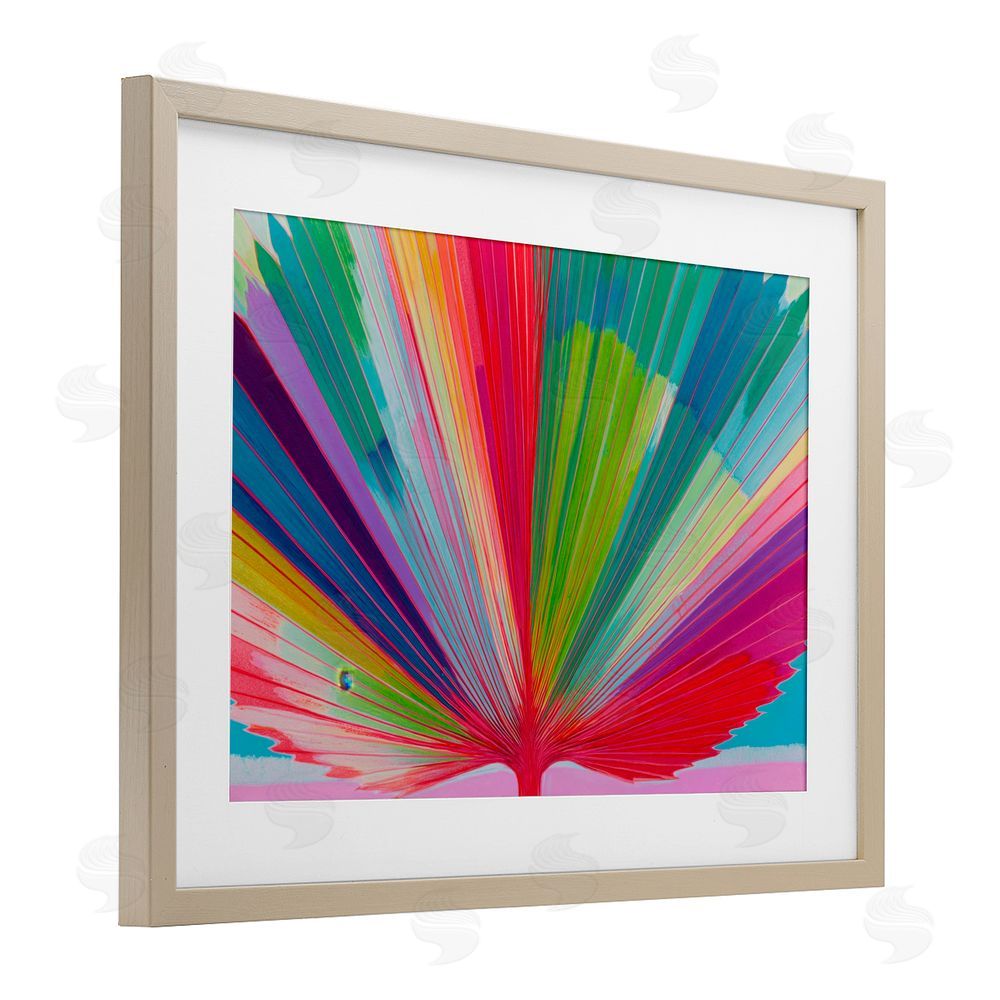 Chromatic Storm Studio Palm Fan In Spectrum Brown Framed Print Under Glass Wall Art