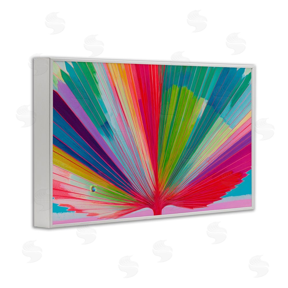 Chromatic Storm Studio Palm Fan In Spectrum White Framed Giclee Wall Art