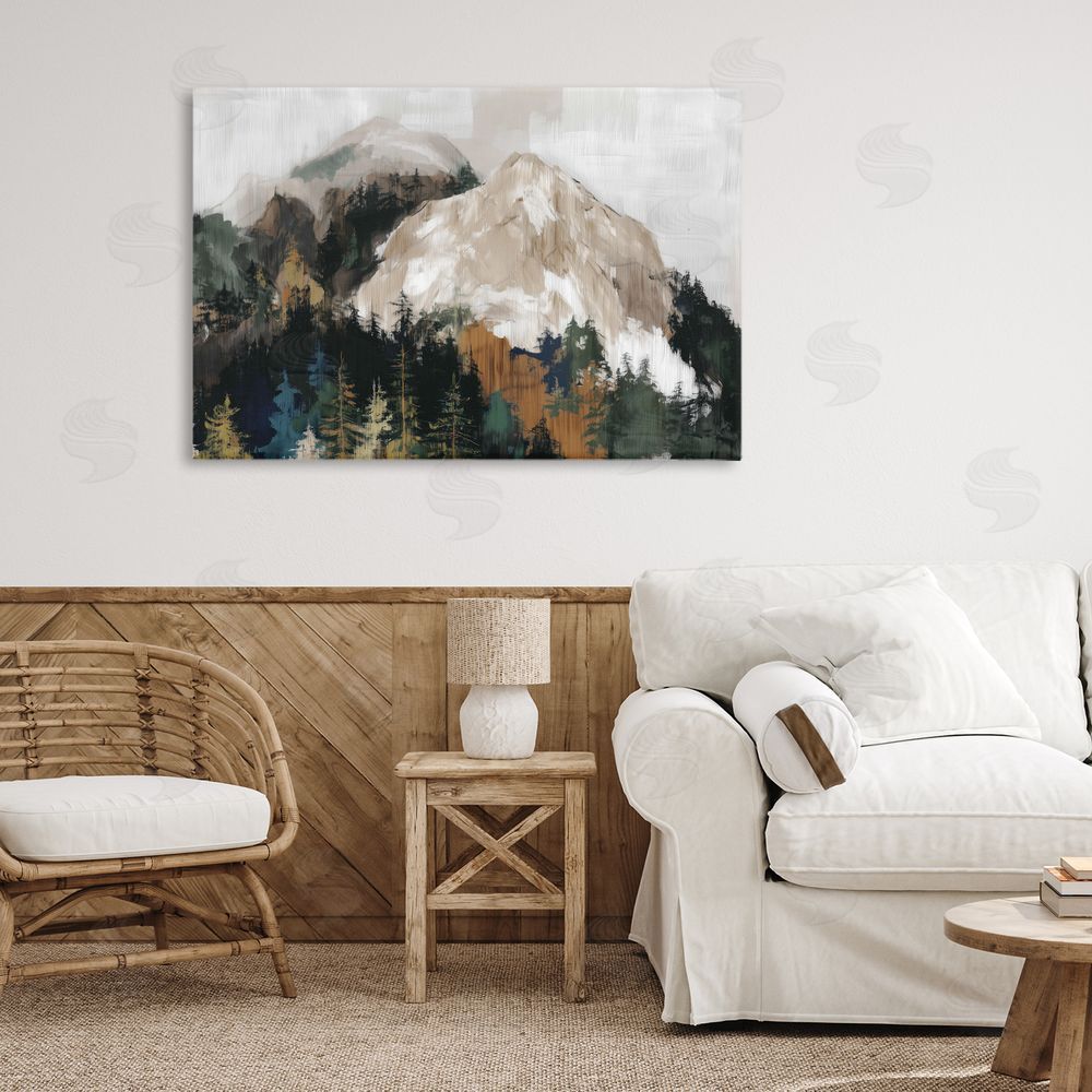 Chromatic Storm Studio Rugged Mountain Peaks Stretched Canvas Wall Art in Room