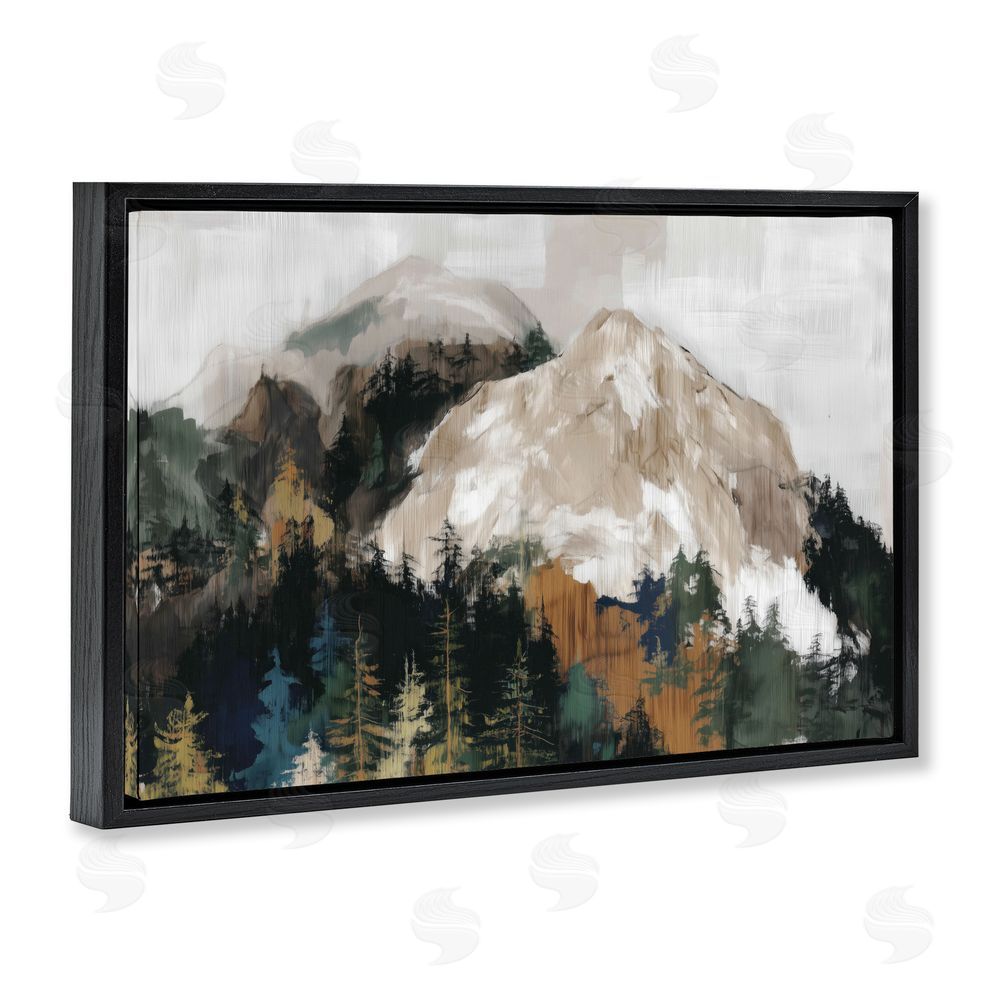 Chromatic Storm Studio Rugged Mountain Peaks Black Floating Framed Canvas Wall Art