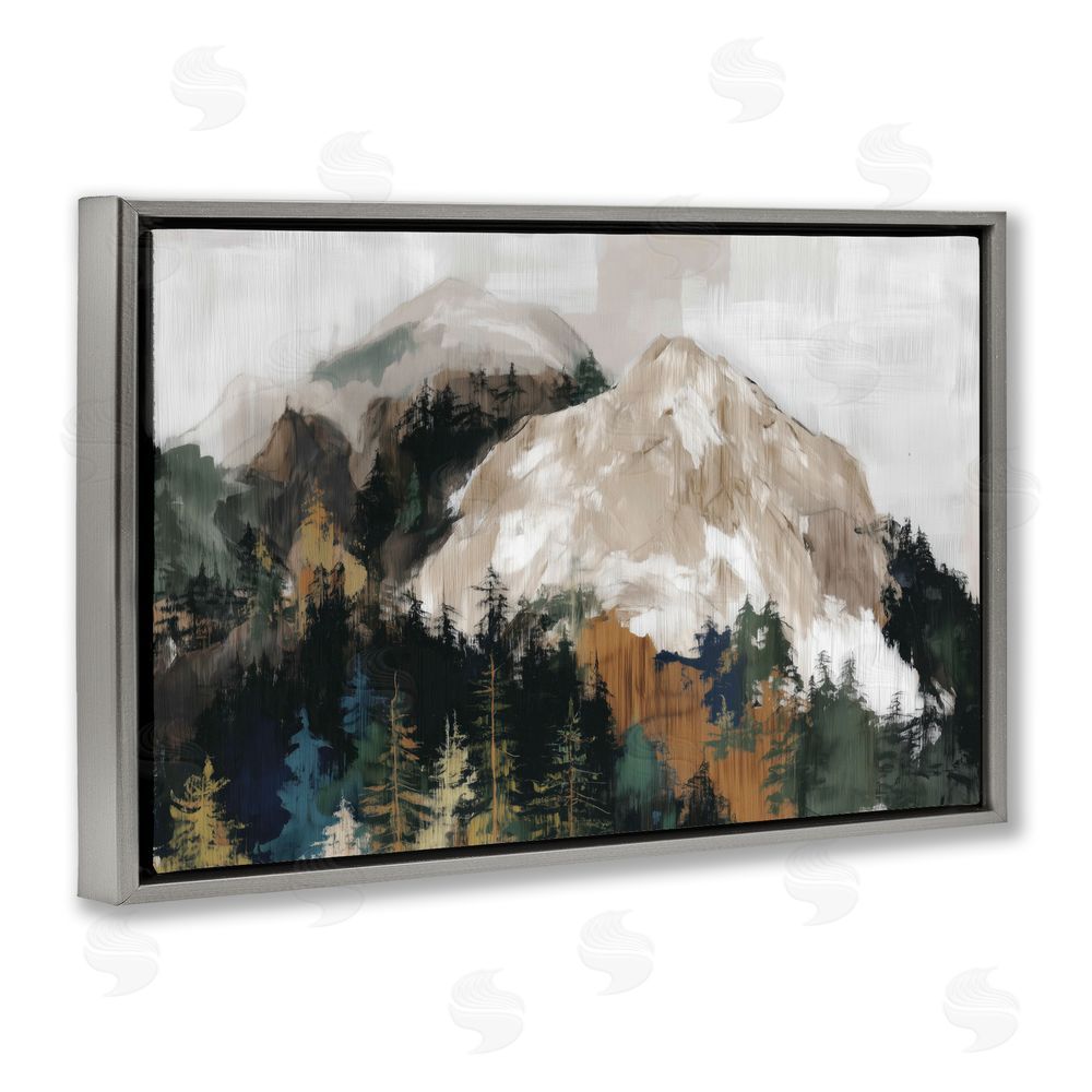 Chromatic Storm Studio Rugged Mountain Peaks Gray Floating Framed Canvas Wall Art
