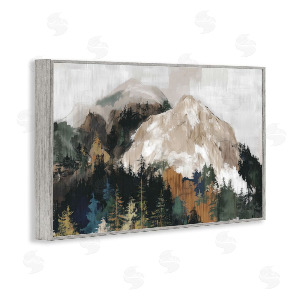 Chromatic Storm Studio Rugged Mountain Peaks Gray Framed Giclee Wall Art