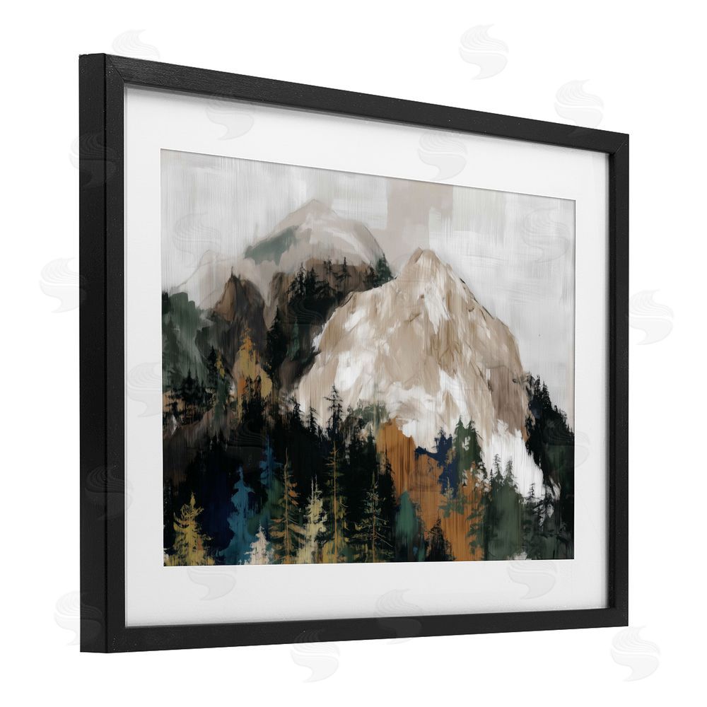 Chromatic Storm Studio Rugged Mountain Peaks Black Framed Print Under Glass Wall Art