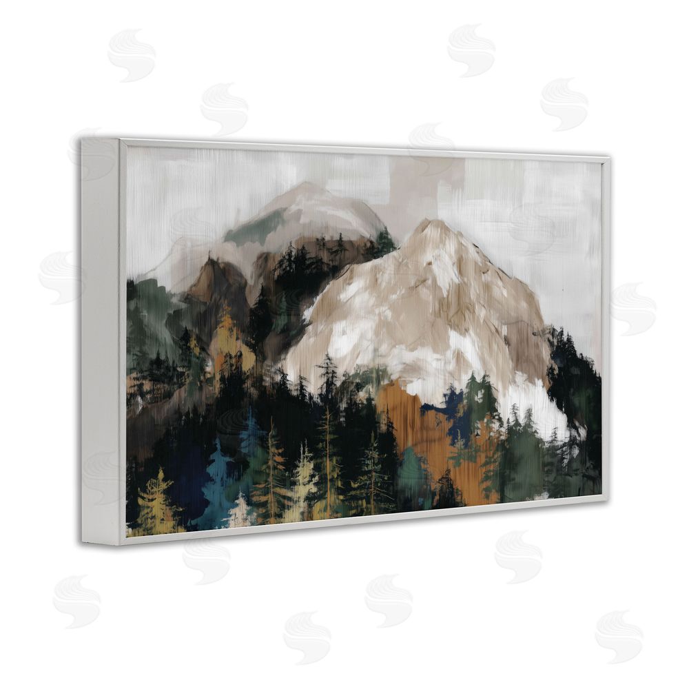 Chromatic Storm Studio Rugged Mountain Peaks White Framed Giclee Wall Art