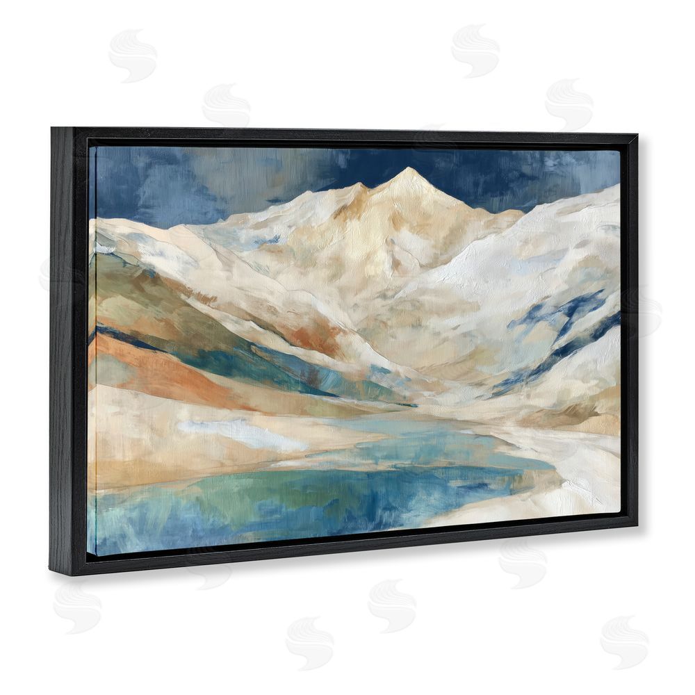 Chromatic Storm Studio Glacial Valley in Alaska Range Black Floating Framed Canvas Wall Art
