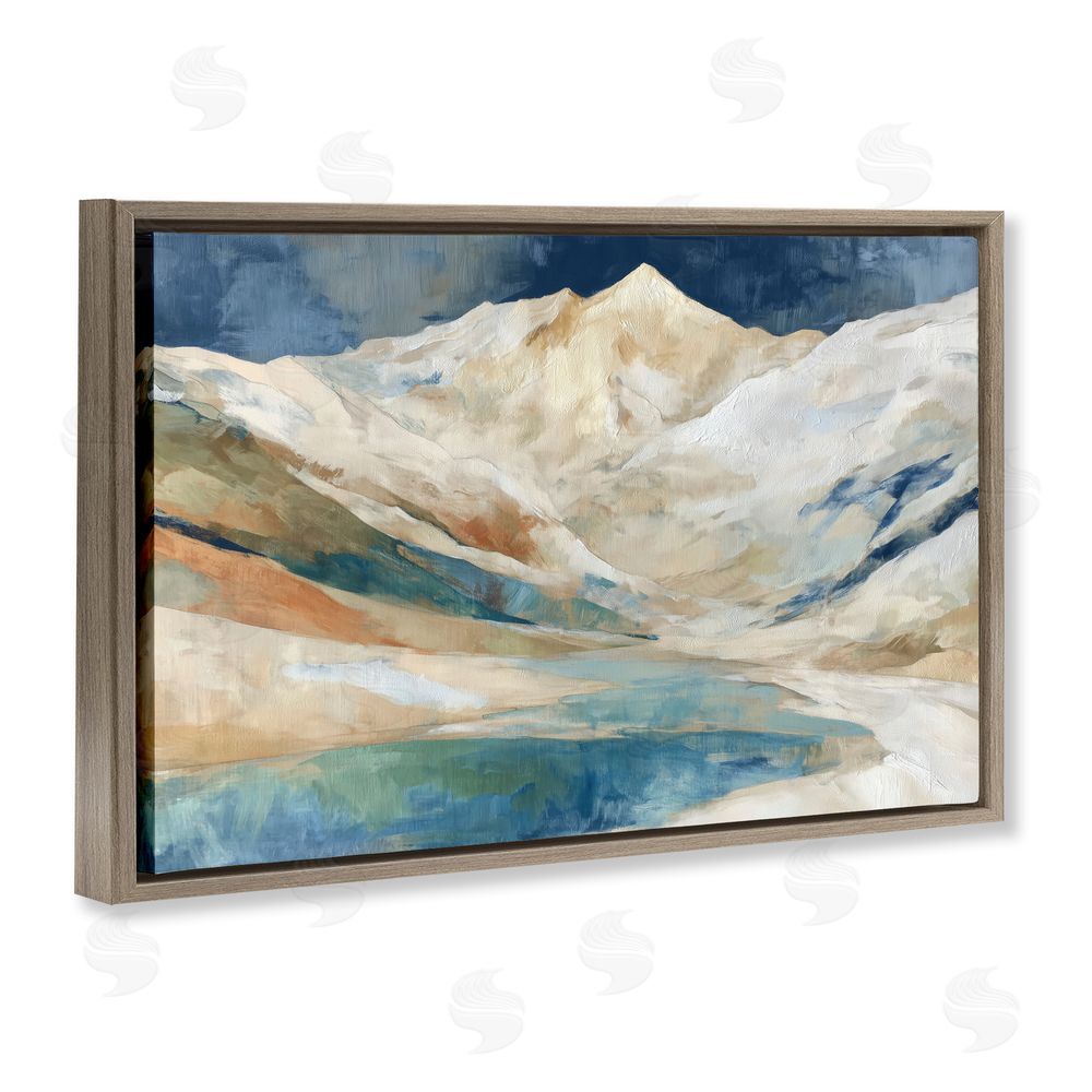 Chromatic Storm Studio Glacial Valley in Alaska Range Brown Floating Framed Canvas Wall Art