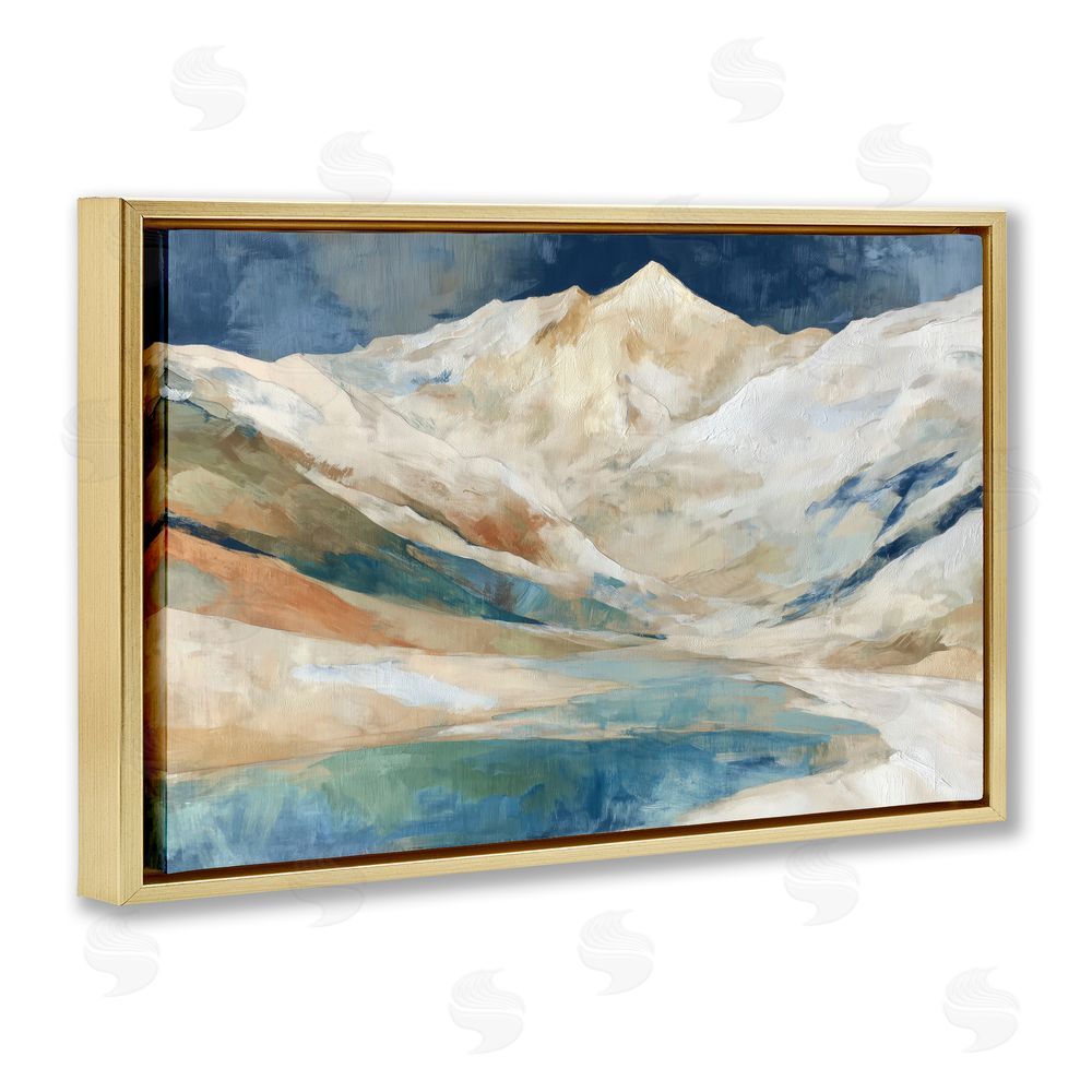 Chromatic Storm Studio Glacial Valley in Alaska Range Gold Floating Framed Canvas Wall Art