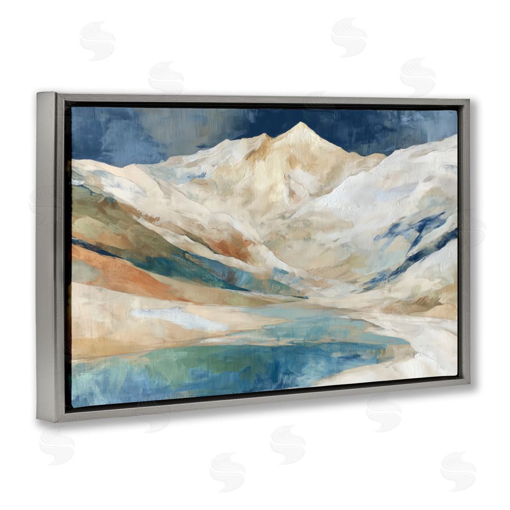 Chromatic Storm Studio Glacial Valley in Alaska Range Gray Floating Framed Canvas Wall Art