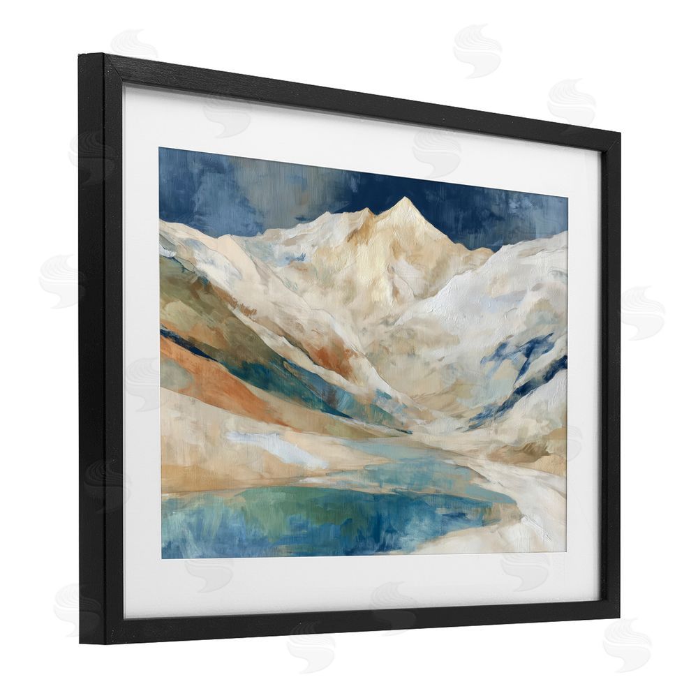 Chromatic Storm Studio Glacial Valley in Alaska Range Black Framed Print Under Glass Wall Art