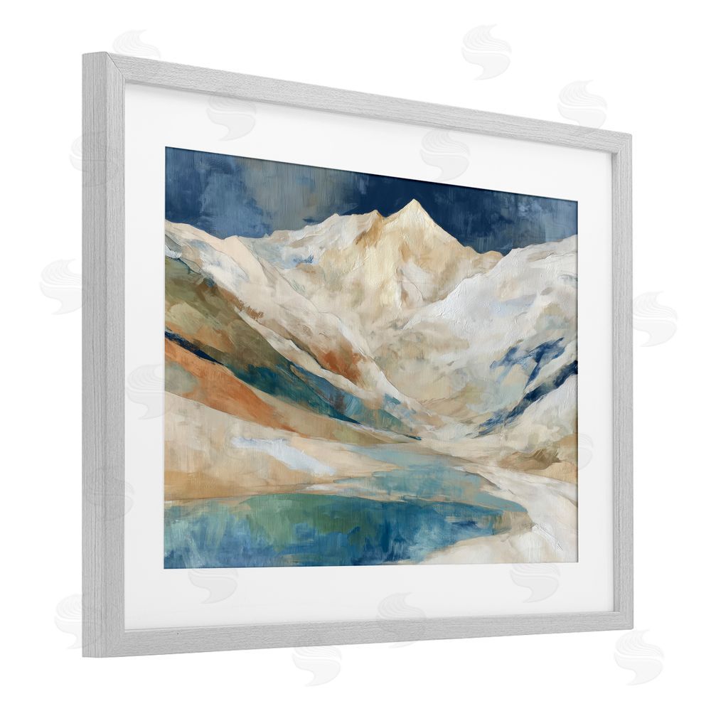 Chromatic Storm Studio Glacial Valley in Alaska Range Gray Framed Print Under Glass Wall Art
