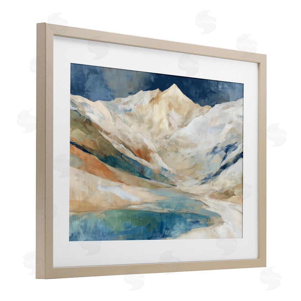 Chromatic Storm Studio Glacial Valley in Alaska Range Brown Framed Print Under Glass Wall Art