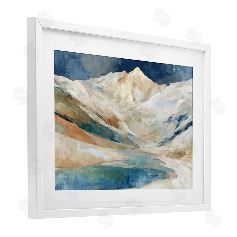 Chromatic Storm Studio Glacial Valley in Alaska Range White Framed Print Under Glass Wall Art