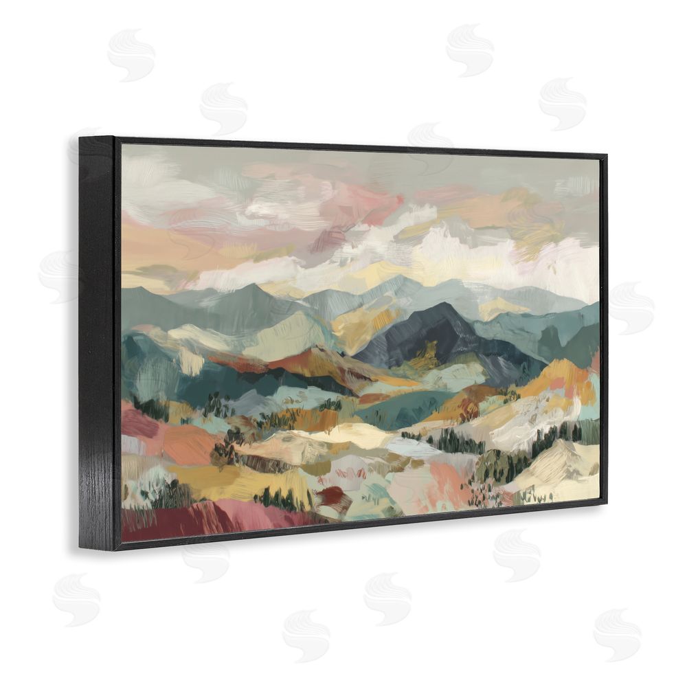 Chromatic Storm Studio Mountain Valley Vista Black Framed Giclee Wall Art