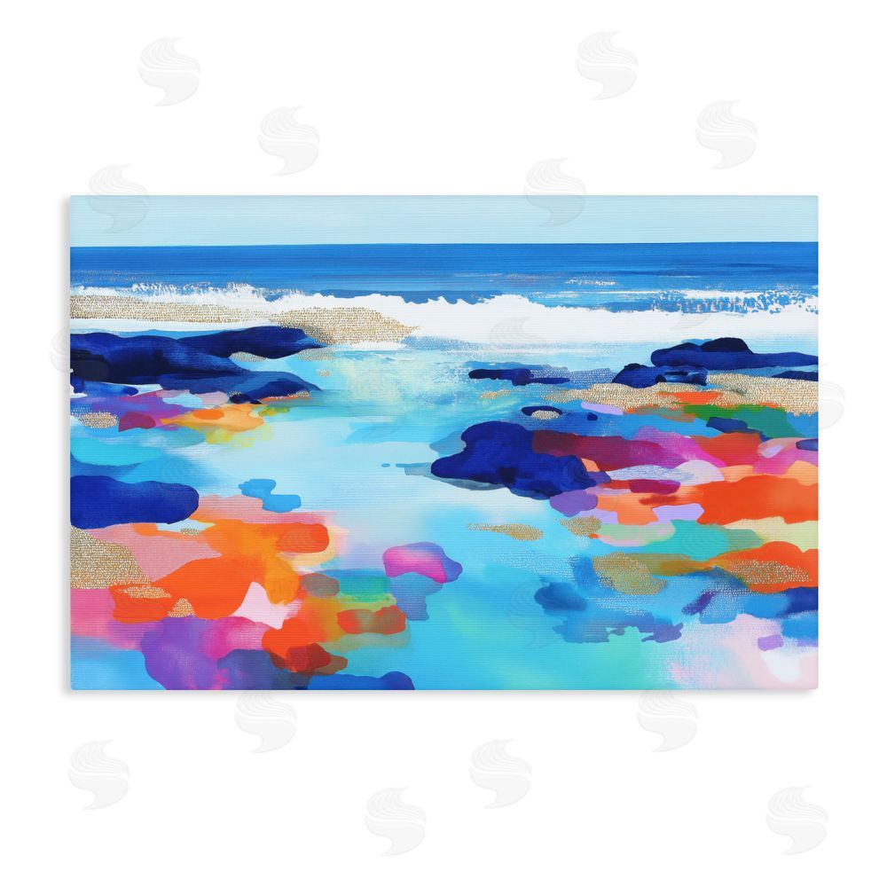 Chromatic Storm Studio Coastal Pools Overlay Abstraction Stretched Canvas Wall Art