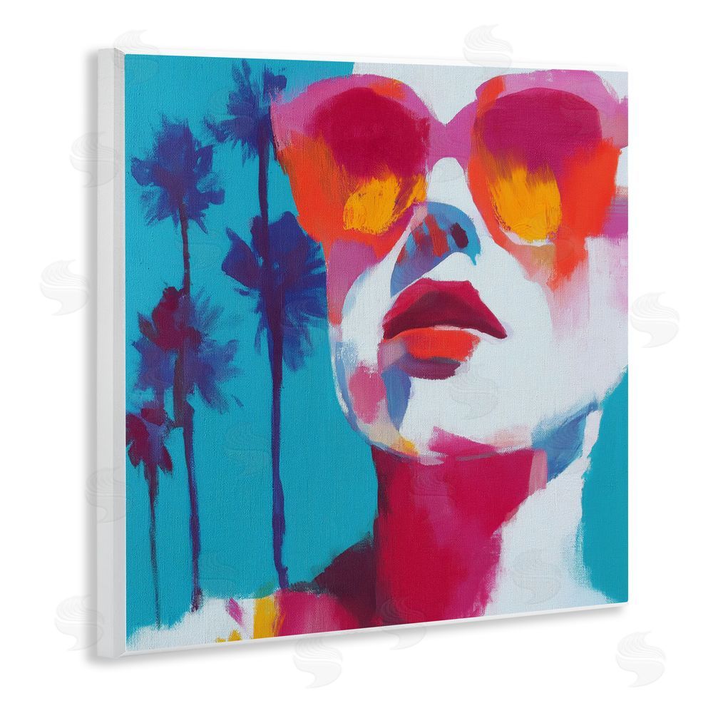 Chromatic Storm Studio Expressive Palm Tree Gaze Wall Plaque Home Decor Art Print