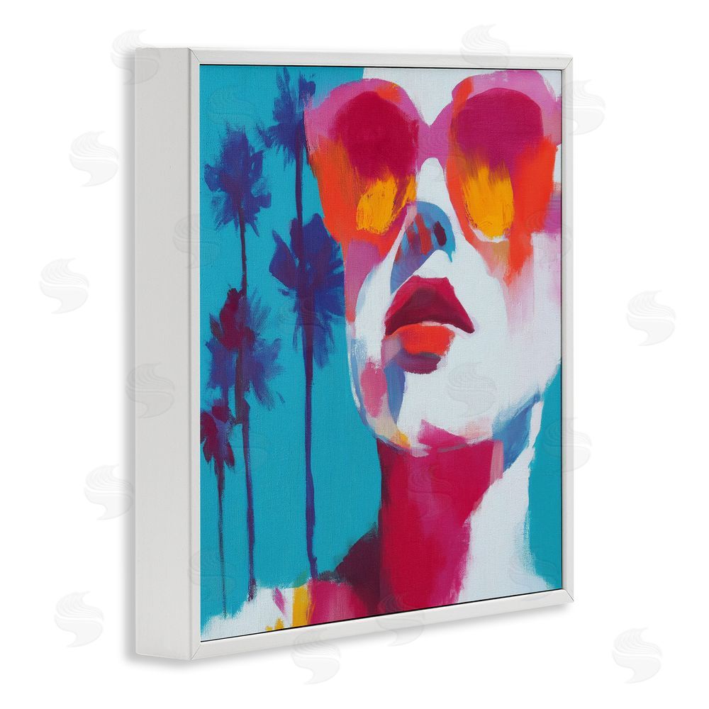 Chromatic Storm Studio Expressive Palm Tree Gaze White Framed Giclee Wall Art