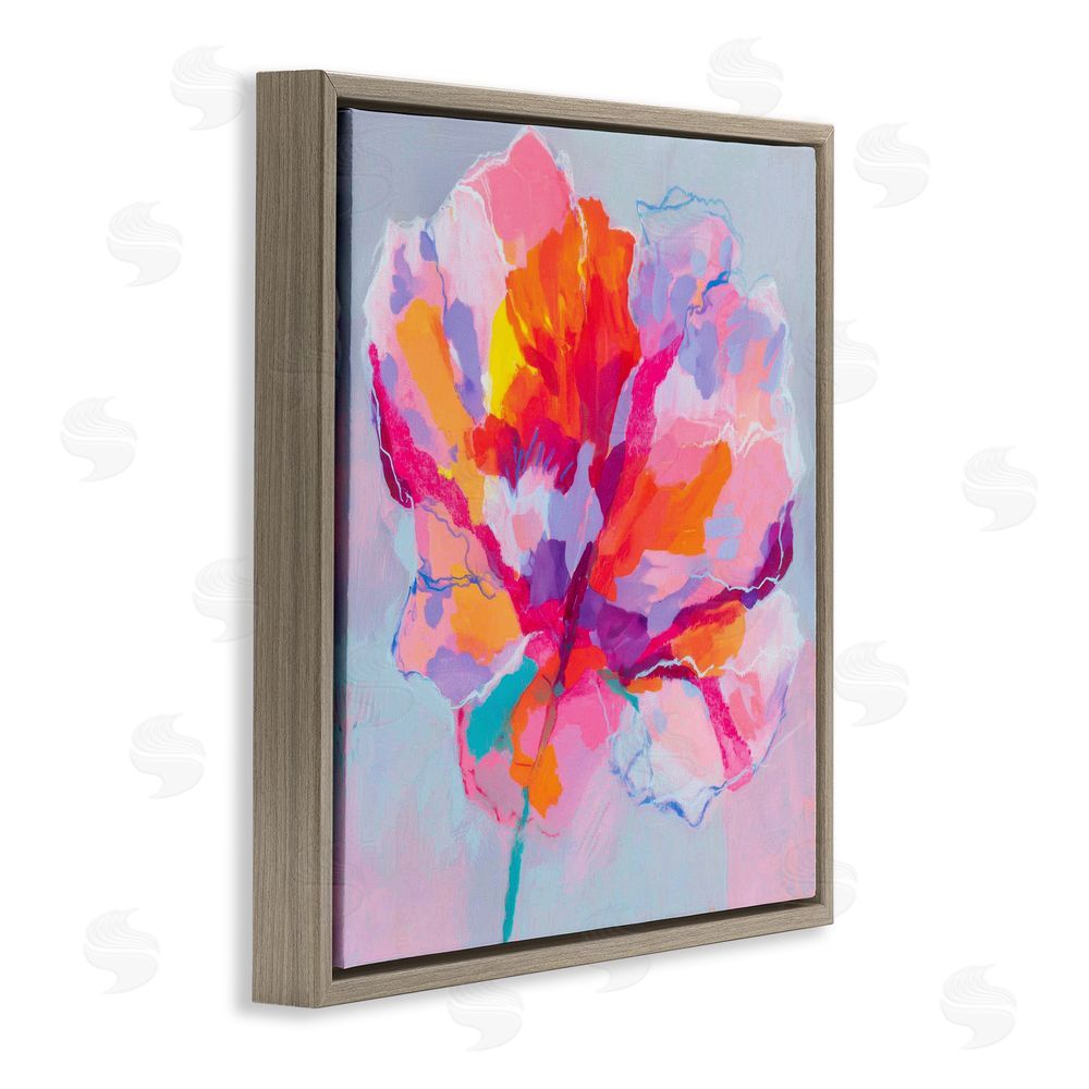 Chromatic Storm Studio The Open Petal Expression Brown Floating Framed Canvas Wall Art Print