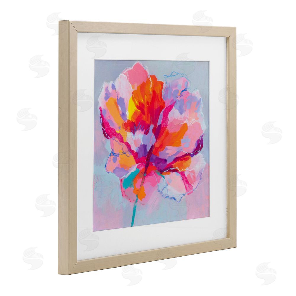 Chromatic Storm Studio The Open Petal Expression Brown Framed Print Under Glass with White Mat Wall Art
