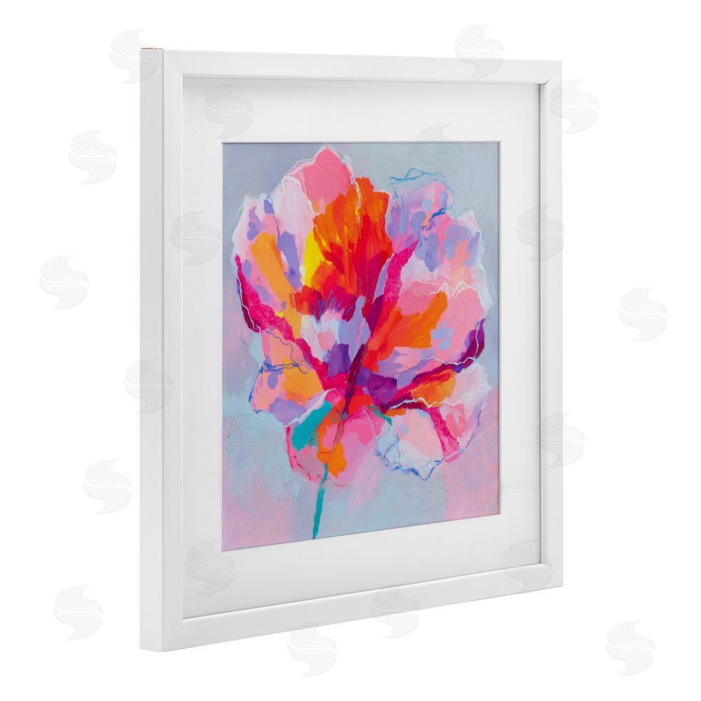 Chromatic Storm Studio The Open Petal Expression White Framed Print Under Glass with White Mat Wall Art