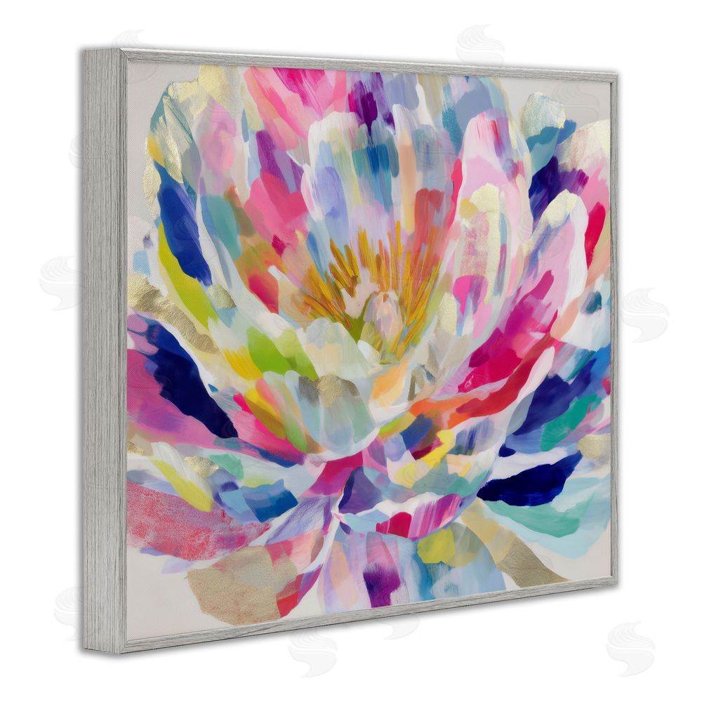 Chromatic Storm Studio Dahlia in Pink & Blue Gray Framed Giclee Wall Art Print