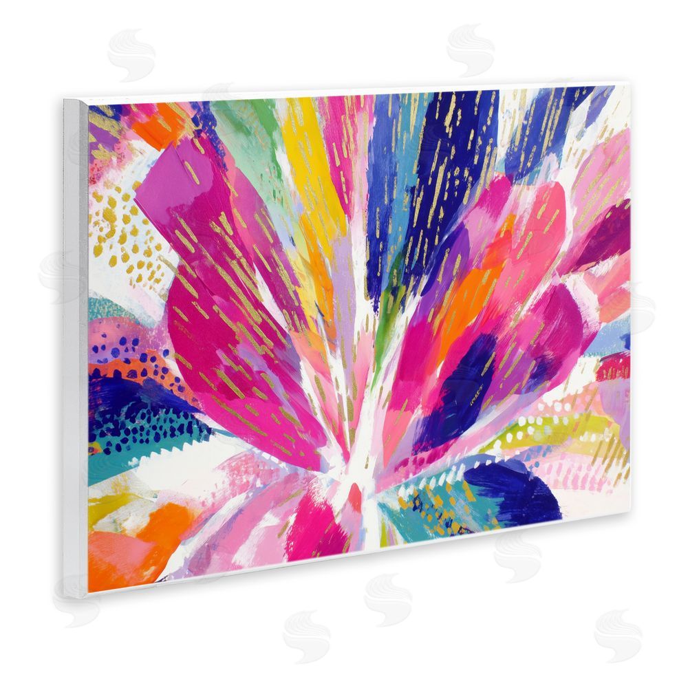 Chromatic Storm Studio Flower Burst in Vibrant Tones Wall Plaque Home Decor Art Print