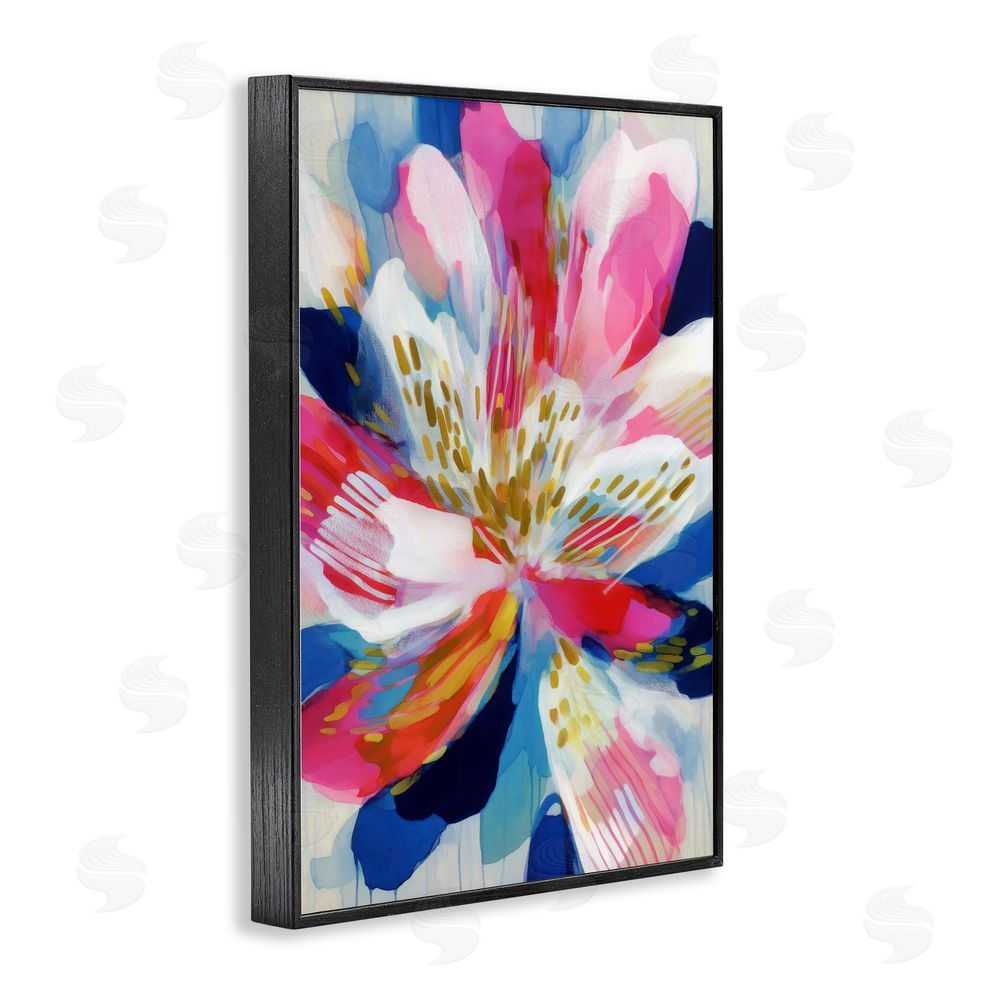 Chromatic Storm Studio Lily In Pink & Blue Black Framed Giclee Wall Art