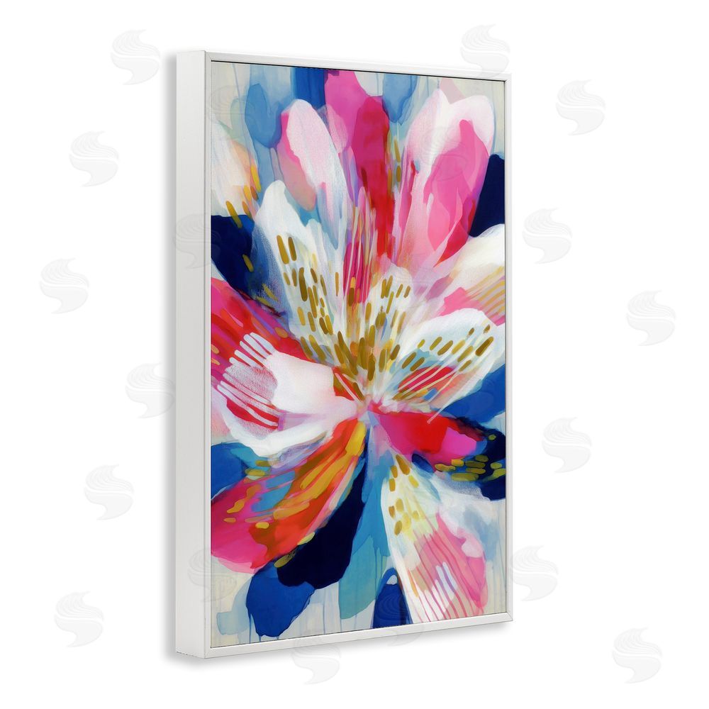 Chromatic Storm Studio Lily In Pink & Blue White Framed Giclee Wall Art