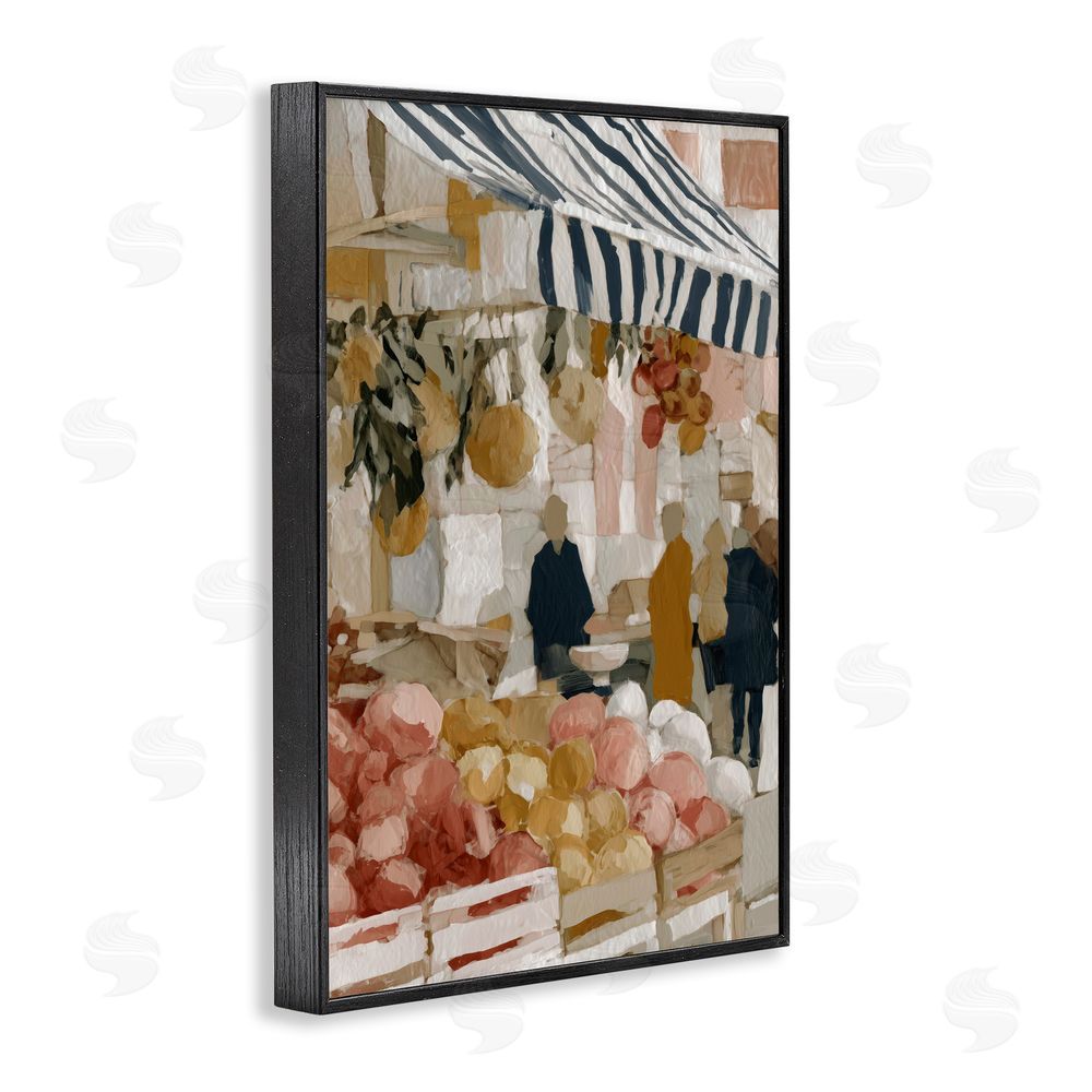 Chromatic Storm Studio Market Stall with Fresh Citrus Black Framed Giclee Wall Art